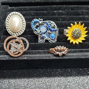 Mixed Color Ring Lot Of 5